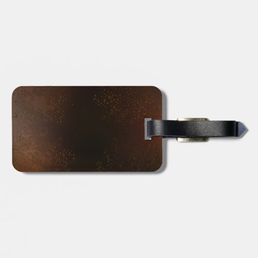 Steampunk Rusty Hintergrund mit türkisfarbenen Lin Gepäckanhänger (Rückseite horizontal)