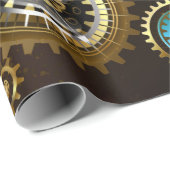 Steampunk Rusty Hintergrund mit türkisfarbenen Lin Geschenkpapier (Rolleneckpunkt)