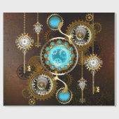 Steampunk Rusty Hintergrund mit türkisfarbenen Lin Geschenkpapier (Flach)
