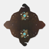 Steampunk Rusty Hintergrund mit türkisfarbenen Lin Geschenkschachtel (Ungefaltet)