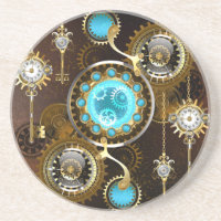Steampunk Rusty Hintergrund mit türkisfarbenen Lin