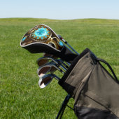 Steampunk Rusty Hintergrund mit türkisfarbenen Lin Golf Headcover (In SItu)