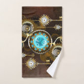 Steampunk Rusty Hintergrund mit türkisfarbenen Lin Handtuch (Handtuch)