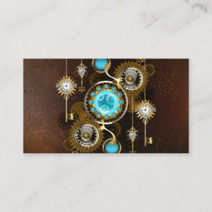 Steampunk Rusty Hintergrund mit türkisfarbenen Lin Hinweiskarte