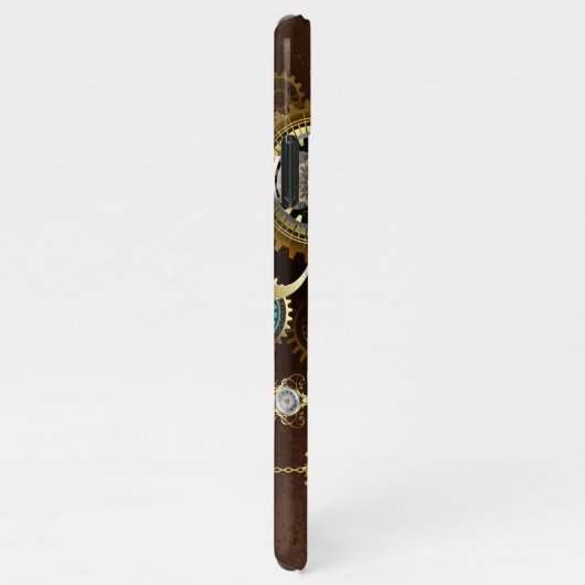 Steampunk Rusty Hintergrund mit türkisfarbenen Lin iPhone Hülle (Rechte Seite)