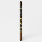 Steampunk Rusty Hintergrund mit türkisfarbenen Lin iPhone Hülle (Linke Seite)