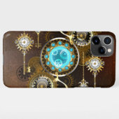 Steampunk Rusty Hintergrund mit türkisfarbenen Lin iPhone Hülle (Rückseite (Horizontal))
