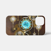 Steampunk Rusty Hintergrund mit türkisfarbenen Lin iPhone Hülle (Rückseite (Horizontal))