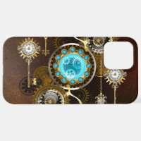 Steampunk Rusty Hintergrund mit türkisfarbenen Lin