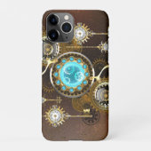 Steampunk Rusty Hintergrund mit türkisfarbenen Lin iPhone Hülle (Rückseite)