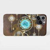 Steampunk Rusty Hintergrund mit türkisfarbenen Lin iPhone Hülle (Rückseite (Horizontal))