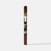 Steampunk Rusty Hintergrund mit türkisfarbenen Lin iPhone Hülle (Rechte Seite)