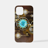 Steampunk Rusty Hintergrund mit türkisfarbenen Lin iPhone Hülle (Rückseite)