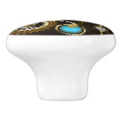 Steampunk Rusty Hintergrund mit türkisfarbenen Lin Keramikknauf (Seitenansicht)