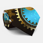 Steampunk Rusty Hintergrund mit türkisfarbenen Lin Krawatte (Gerollt)