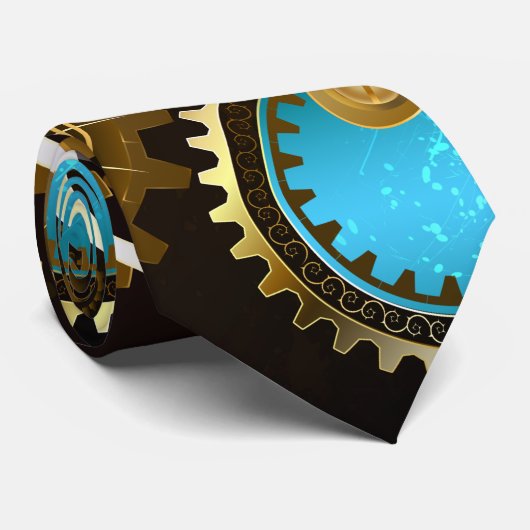 Steampunk Rusty Hintergrund mit türkisfarbenen Lin Krawatte (Gerollt)