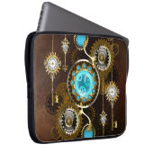 Steampunk Rusty Hintergrund mit türkisfarbenen Lin Laptopschutzhülle (Vorne Rechts)