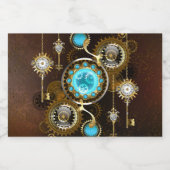 Steampunk Rusty Hintergrund mit türkisfarbenen Lin Lebensmitteletikett (Einzelnes Label)