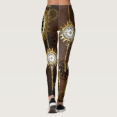 Steampunk Rusty Hintergrund mit türkisfarbenen Lin Leggings (Rückseite)