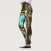 Steampunk Rusty Hintergrund mit türkisfarbenen Lin Leggings (Links)