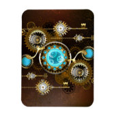 Steampunk Rusty Hintergrund mit türkisfarbenen Lin Magnet (Vertikal)