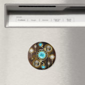 Steampunk Rusty Hintergrund mit türkisfarbenen Lin Magnet (In Situ (Geschirrspüler))