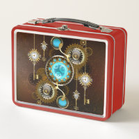 Steampunk Rusty Hintergrund mit türkisfarbenen Lin