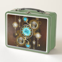 Steampunk Rusty Hintergrund mit türkisfarbenen Lin