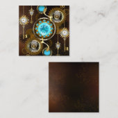 Steampunk Rusty Hintergrund mit türkisfarbenen Lin Mitteilungskarte (Vorne/Hinten)