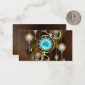 Steampunk Rusty Hintergrund mit türkisfarbenen Lin Mitteilungskarte (Vorderseite/Rückseite Beispiel)