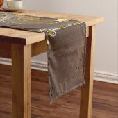 Steampunk Rusty Hintergrund mit türkisfarbenen Lin Mittelgroßer Tischläufer (Beispiel)