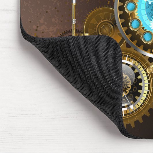 Steampunk Rusty Hintergrund mit türkisfarbenen Lin Mousepad (Ecke)