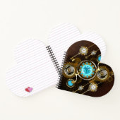 Steampunk Rusty Hintergrund mit türkisfarbenen Lin Notizblock (Innenseite)