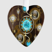 Steampunk Rusty Hintergrund mit türkisfarbenen Lin Ornament (Vorderseite)