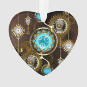 Steampunk Rusty Hintergrund mit türkisfarbenen Lin Ornament (Rückseite)