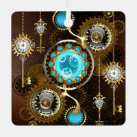 Steampunk Rusty Hintergrund mit türkisfarbenen Lin