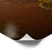 Steampunk Rusty Hintergrund mit türkisfarbenen Lin Poster (Ecke)