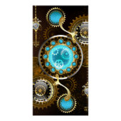 Steampunk Rusty Hintergrund mit türkisfarbenen Lin Poster (Vorderseite)