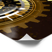 Steampunk Rusty Hintergrund mit türkisfarbenen Lin Poster (Ecke)