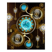 Steampunk Rusty Hintergrund mit türkisfarbenen Lin