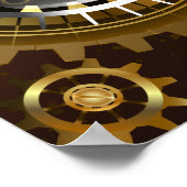 Steampunk Rusty Hintergrund mit türkisfarbenen Lin Poster (Ecke)