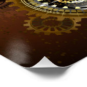 Steampunk Rusty Hintergrund mit türkisfarbenen Lin Poster (Ecke)