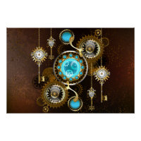 Steampunk Rusty Hintergrund mit türkisfarbenen Lin