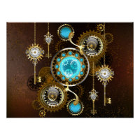 Steampunk Rusty Hintergrund mit türkisfarbenen Lin