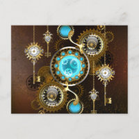 Steampunk Rusty Hintergrund mit türkisfarbenen Lin