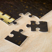 Steampunk Rusty Hintergrund mit türkisfarbenen Lin Puzzle (Seite)