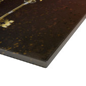 Steampunk Rusty Hintergrund mit türkisfarbenen Lin Schneidebrett (Ecke)