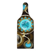 Steampunk Rusty Hintergrund mit türkisfarbenen Lin Schneidebrett (Vorderseite)