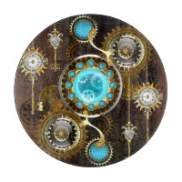 Steampunk Rusty Hintergrund mit türkisfarbenen Lin