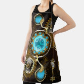 Steampunk Rusty Hintergrund mit türkisfarbenen Lin Schürze (InSitu)